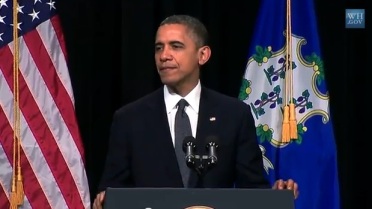 President Obama addresses prayer vigil in Newtown, Connecticut, Sunday, December 16, 2012. (From Whitehouse.gov video)